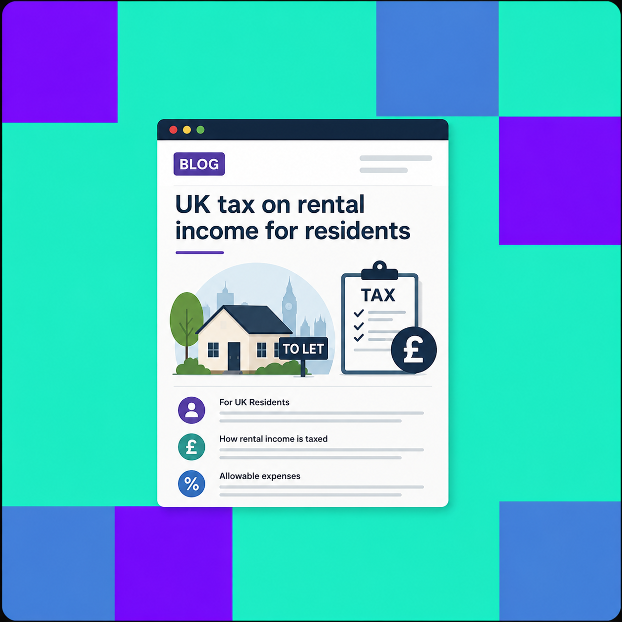 A guide for UK Tax on Rental Income for Residents